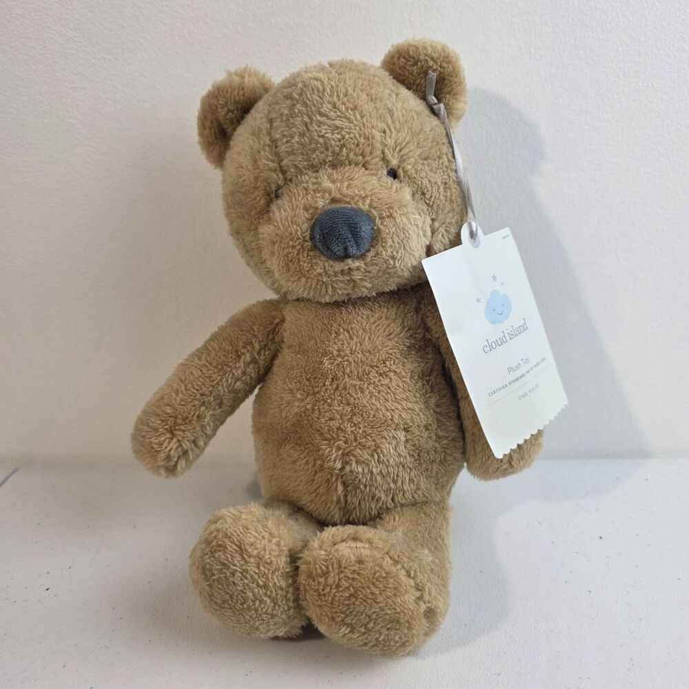 Cloud Island Bear Plush Stuffed Animal Grey Nose Baby Lovey NWT New